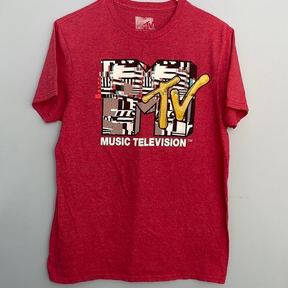 Men’s Medium MTV Graphic Short Sleeve Red T Shirt - Picture 1 of 4